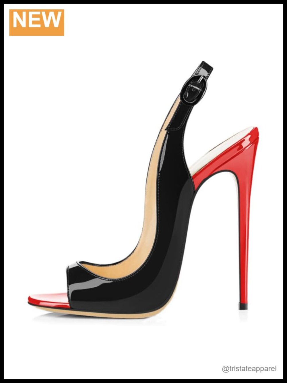 Peep Toe Slingback High Heels 4.7 Inch Stiletto Pumps